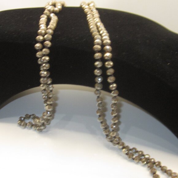 Gray Brown AB Crystal Necklace - Picture 1 of 4